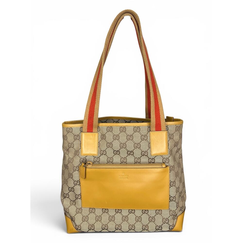 Vintage Gucci GG Canvas Sherry Line Tote Bag Yellow 019-0402 Tom Ford Era - Picture 16 of 16